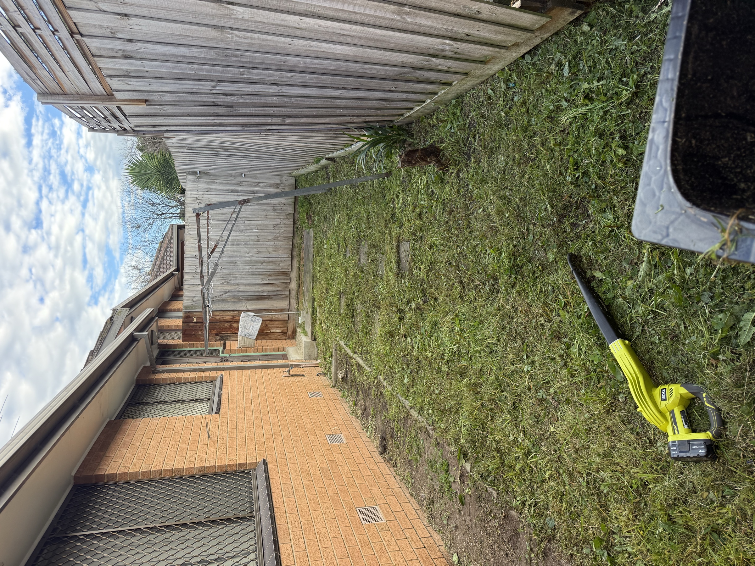 Cleared side garden after a complete cleanup