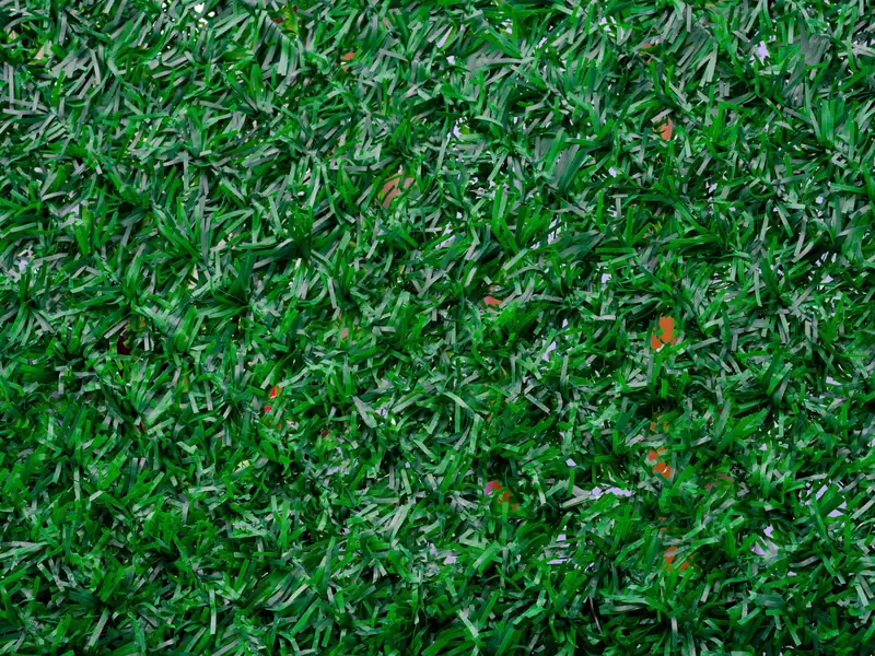 Close-up of artificial turf blades (stock photo)